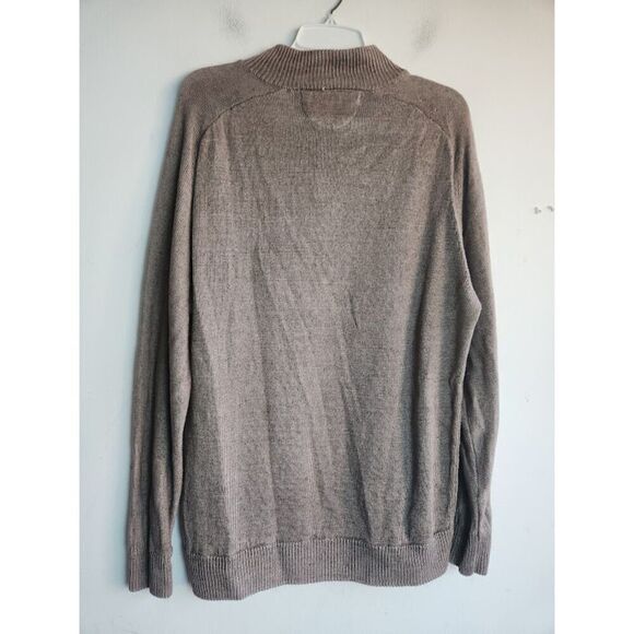 Raffi "Pure Linen" Men Brown Taupe 100% Linen Pullover Knit Sweater size Large - Picture 3 of 9